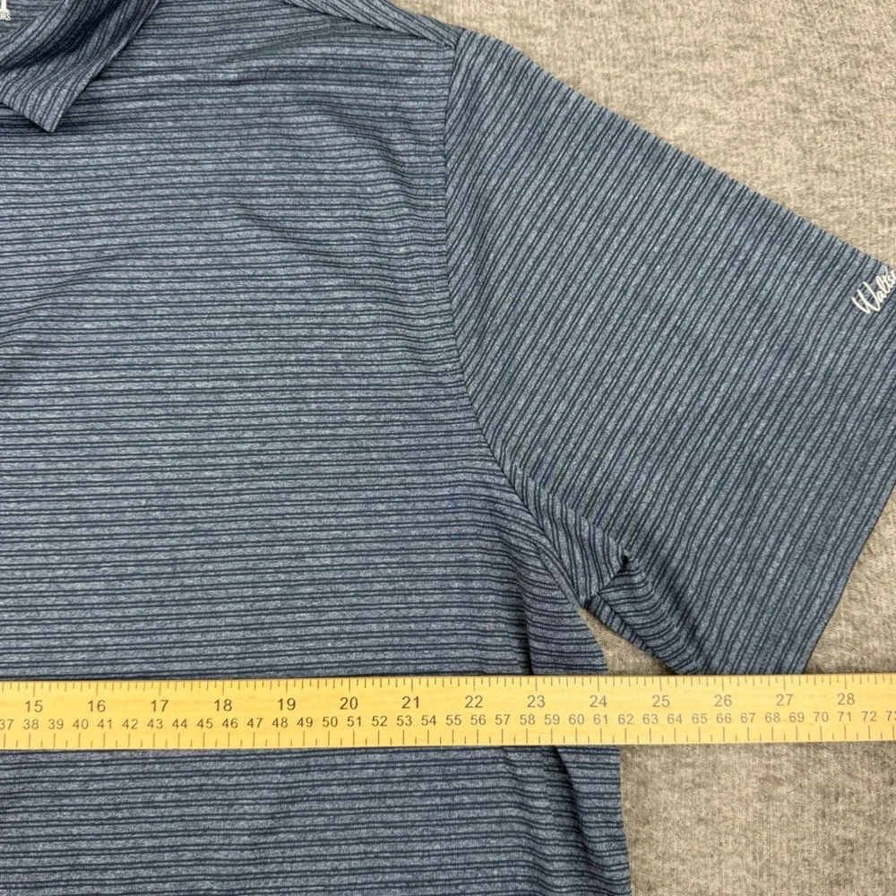 Walter Hagen Polo Shirt Mens XXL Blue Striped Short‎ Sleeve 11 Majors Golf Top